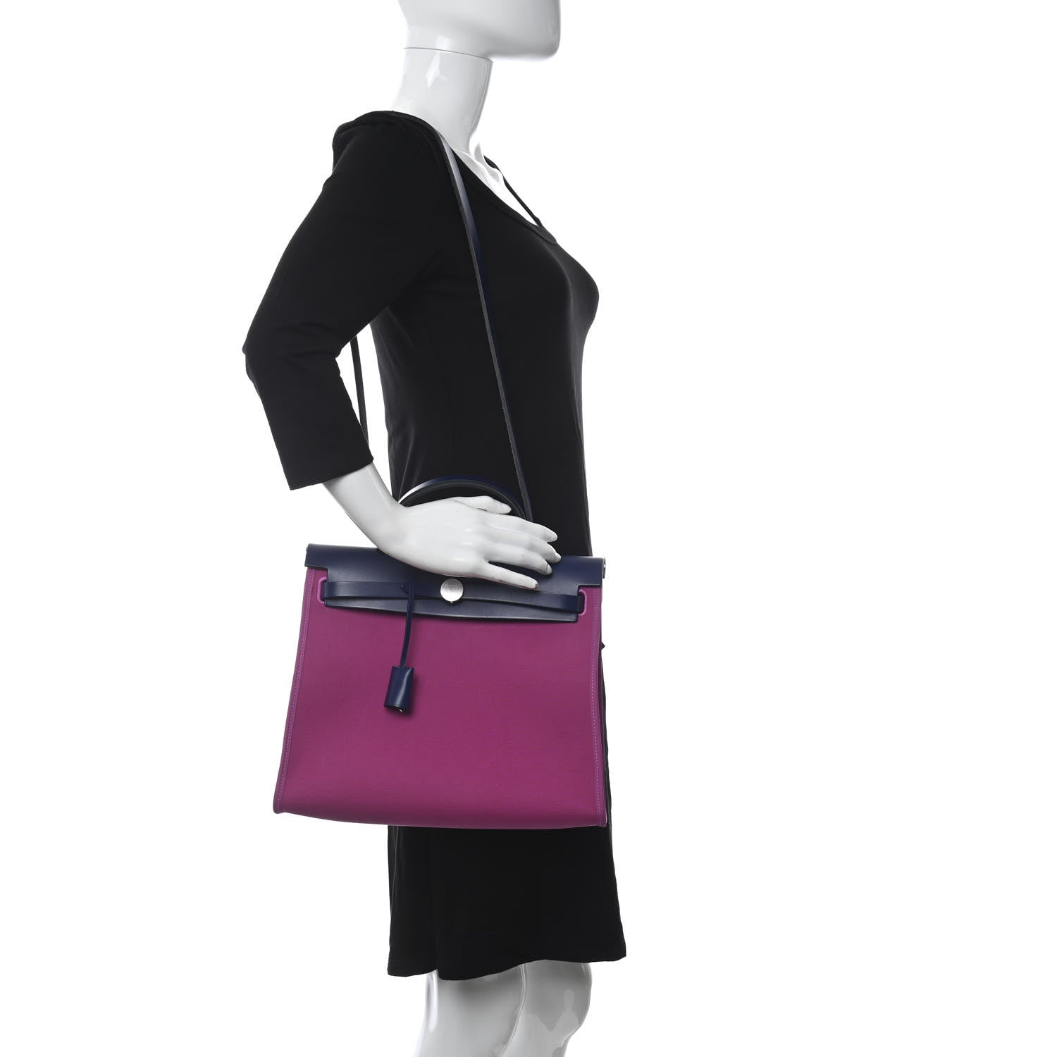 Hermes Vache Hunter Toile Officier Herbag Zip 31 PM Magnolia Bleu Saphir 2 of 11
