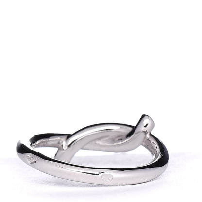 Cartier 18K White Gold Entrelaces Ring 52 6 3 of 4