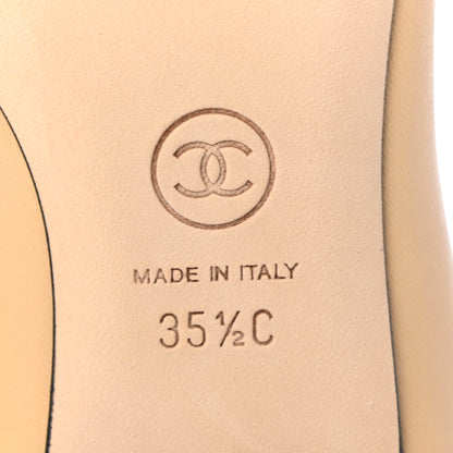 Chanel Lambskin Grosgrain Cap Toe Ballerina Flats 35.5 Beige Black 6 of 8