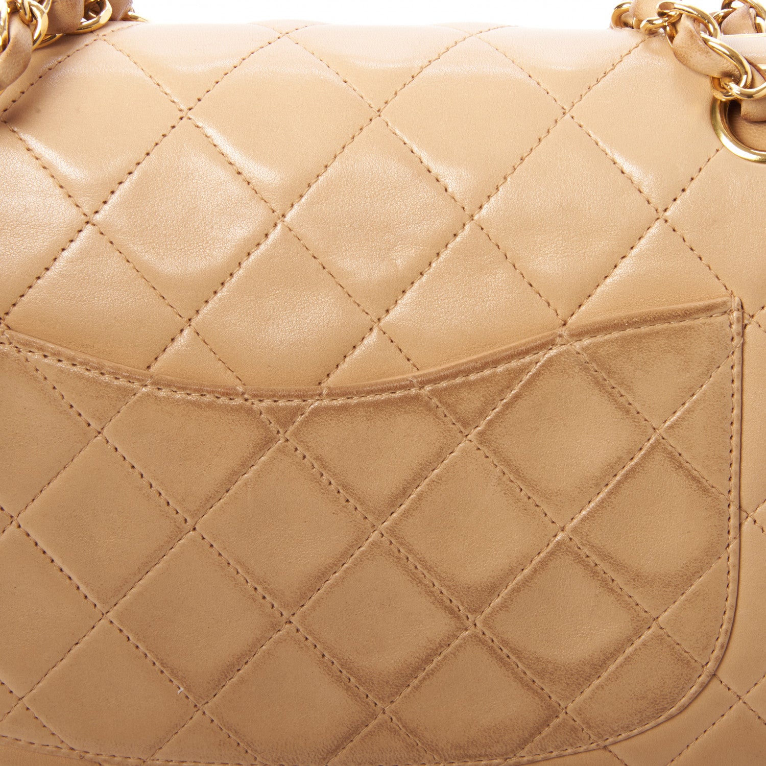 Chanel Lambskin Quilted Medium Double Flap Beige 11 of 11