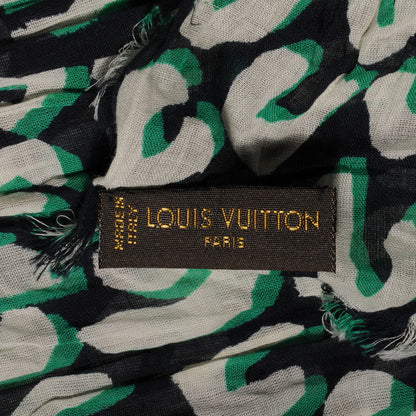 Louis Vuitton Cotton Leopard Pareo Scarf Blue Infini 6 of 7
