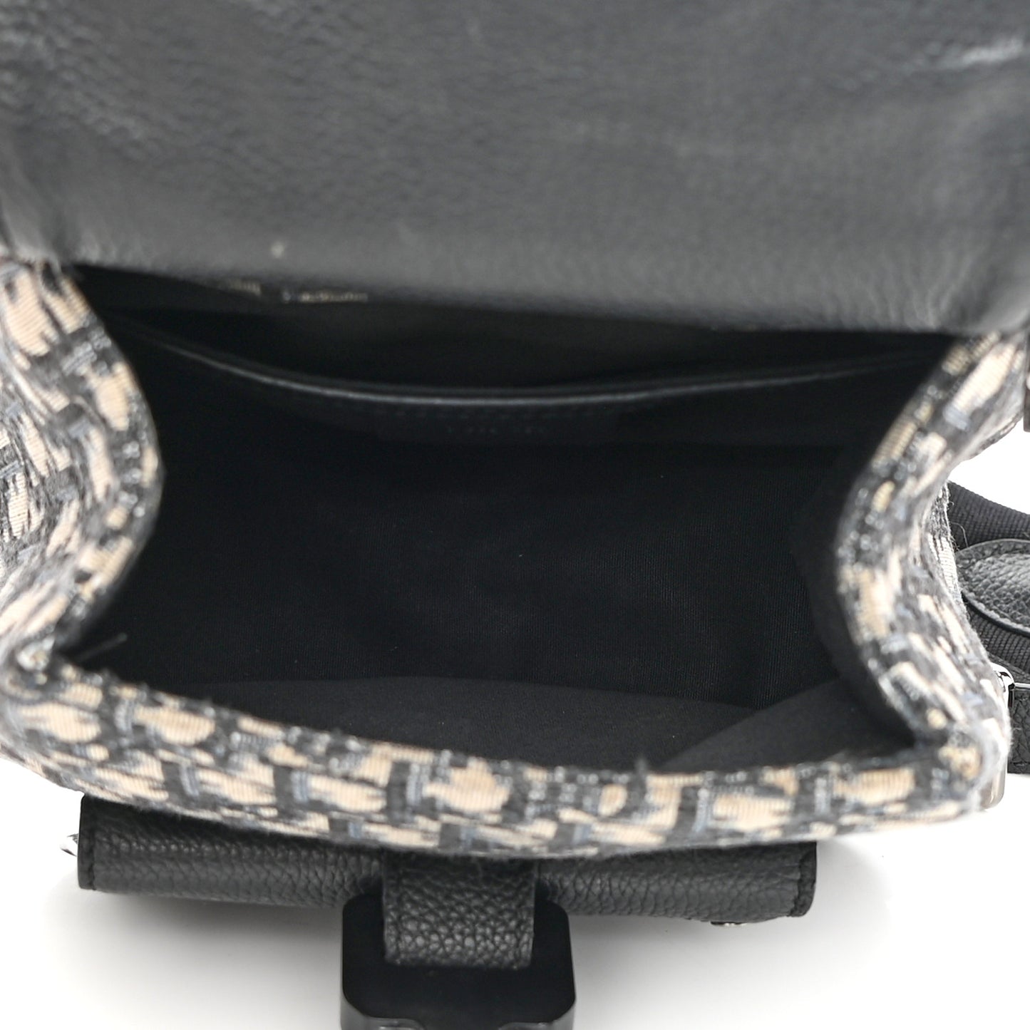 HOMME Oblique Calfskin Mens Mini Saddle Backpack Navy Blue