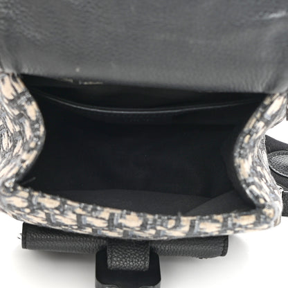 Christian Dior HOMME Oblique Calfskin Mens Mini Saddle Backpack Navy Blue 5 of 14
