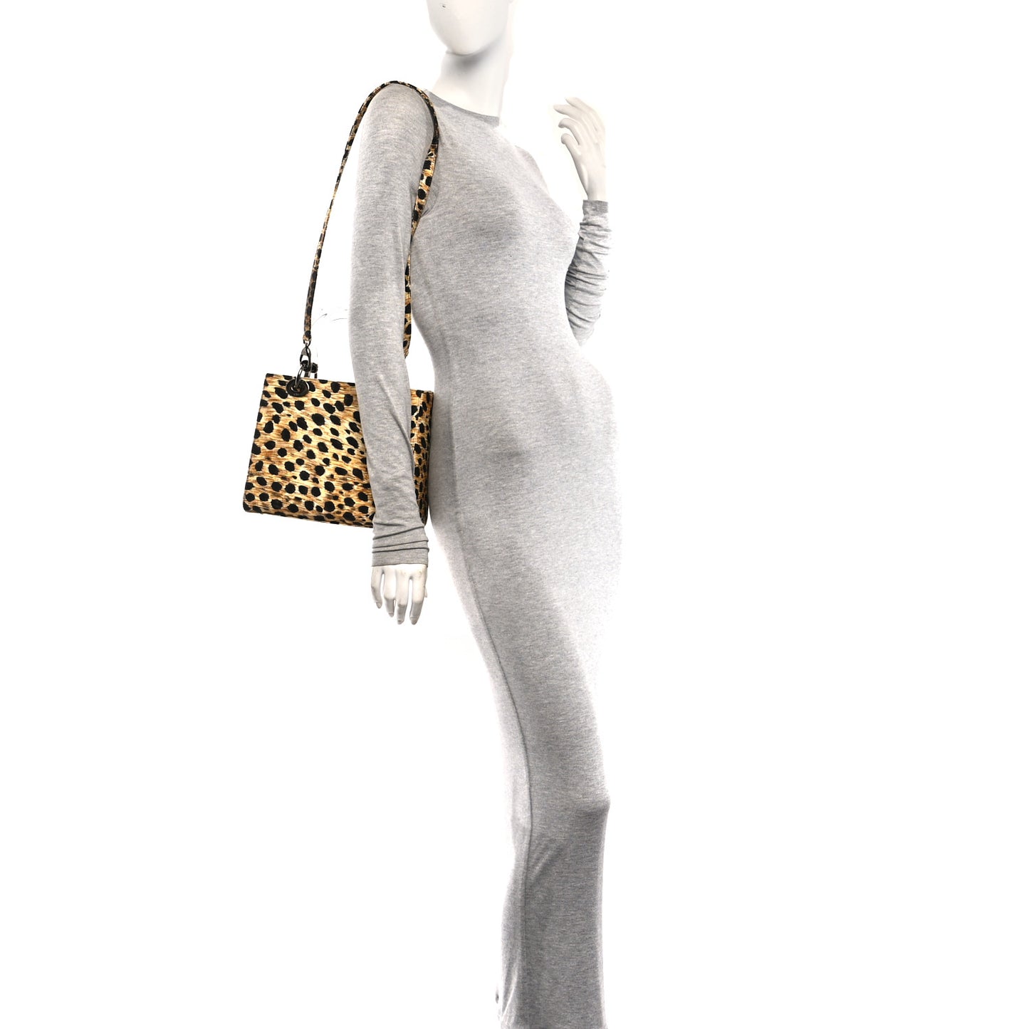 Canvas Leopard Print Medium Lady Dior