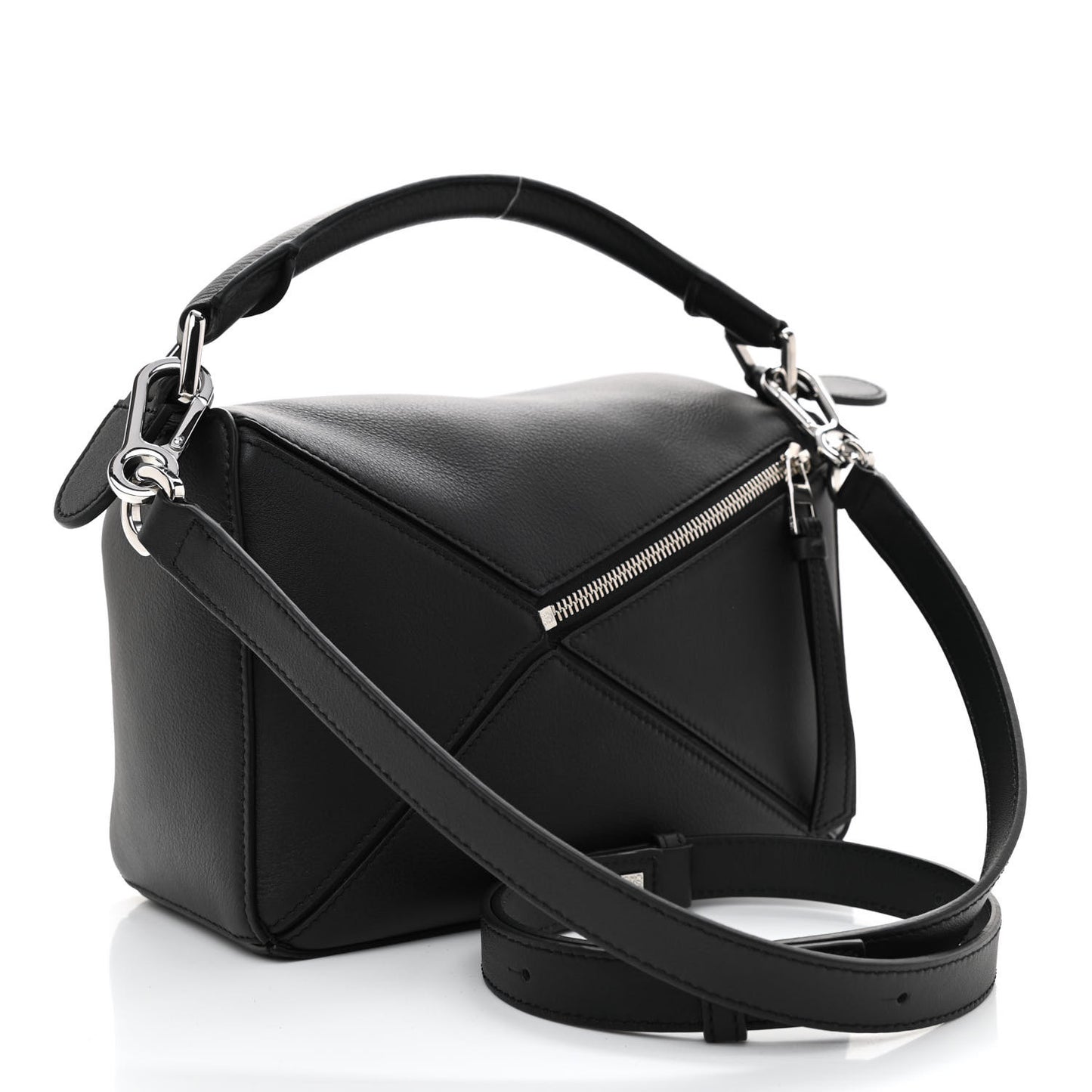 Calfskin Small Puzzle Bag Black