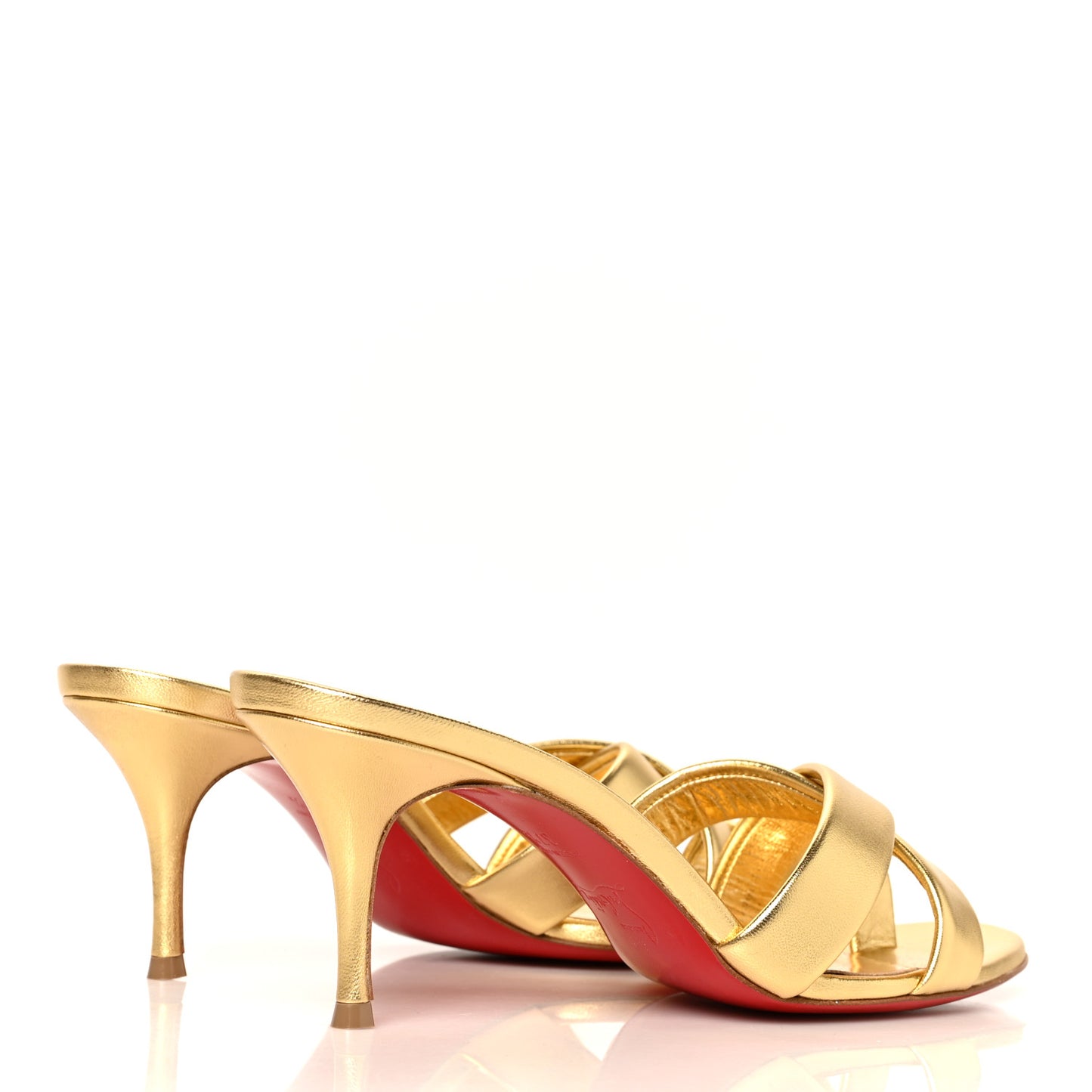Metallic Calfskin Simply Me 70 Slide Sandals 37.5 Gold