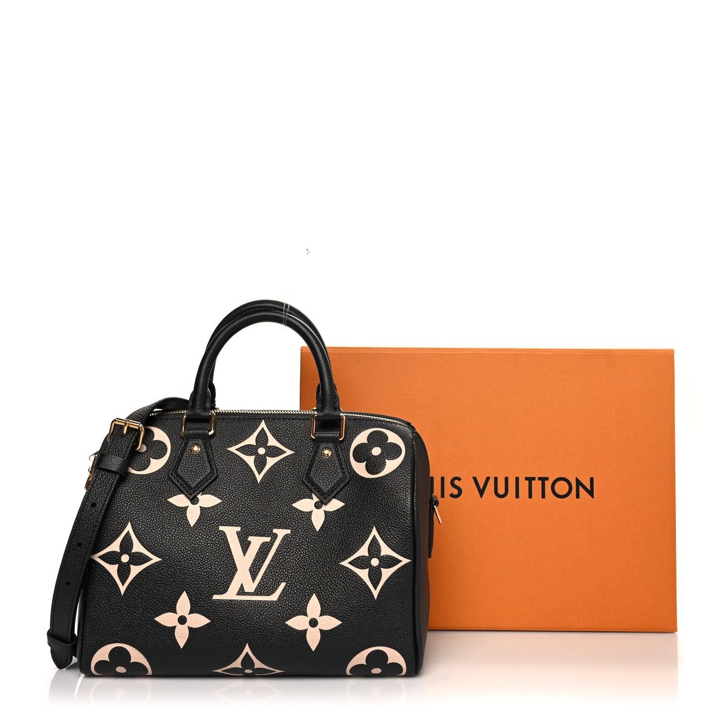 Empreinte Monogram Giant Speedy Bandouliere 25 Black Beige