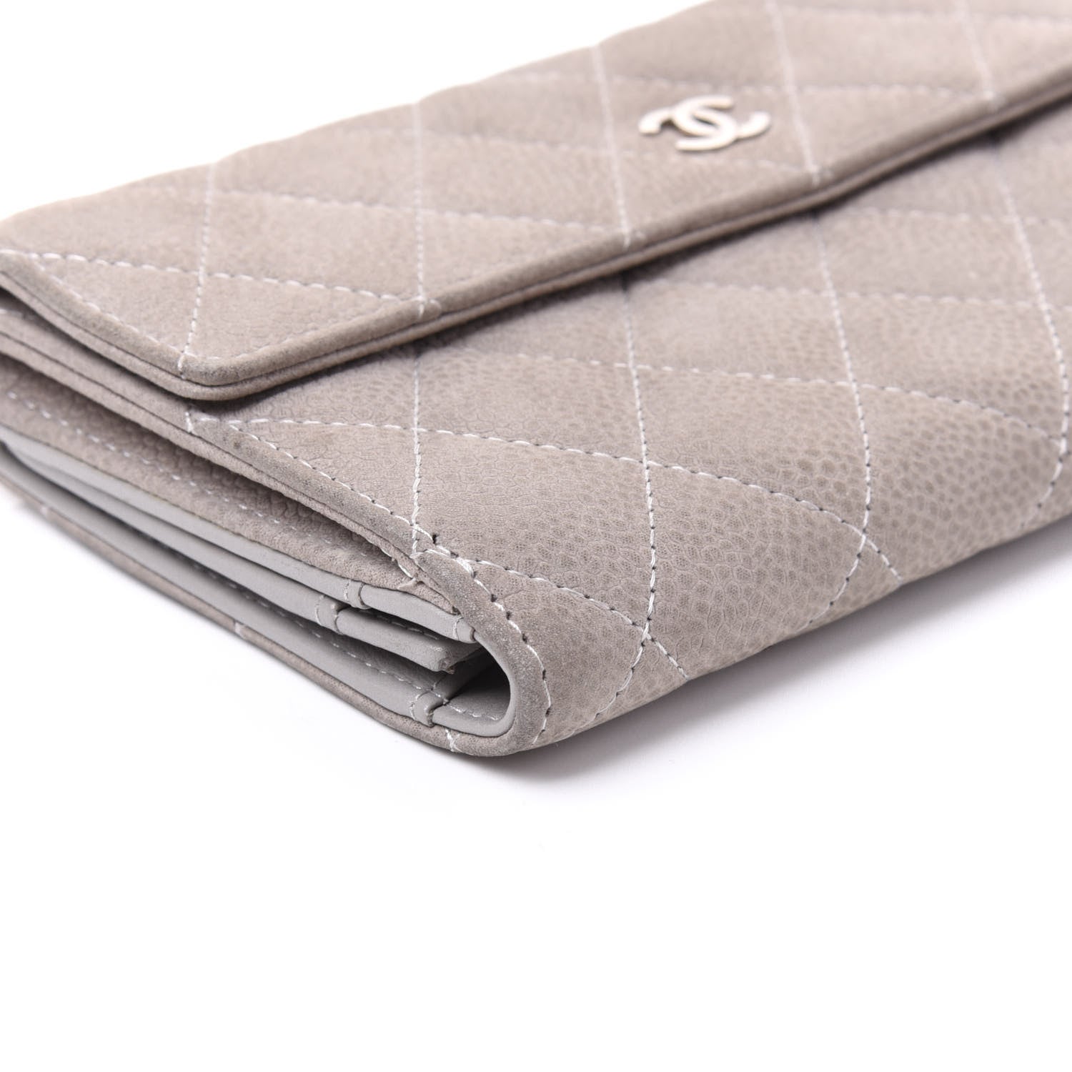Chanel Iridescent Caviar Quilted Large Flap Wallet Grey 5 of 10