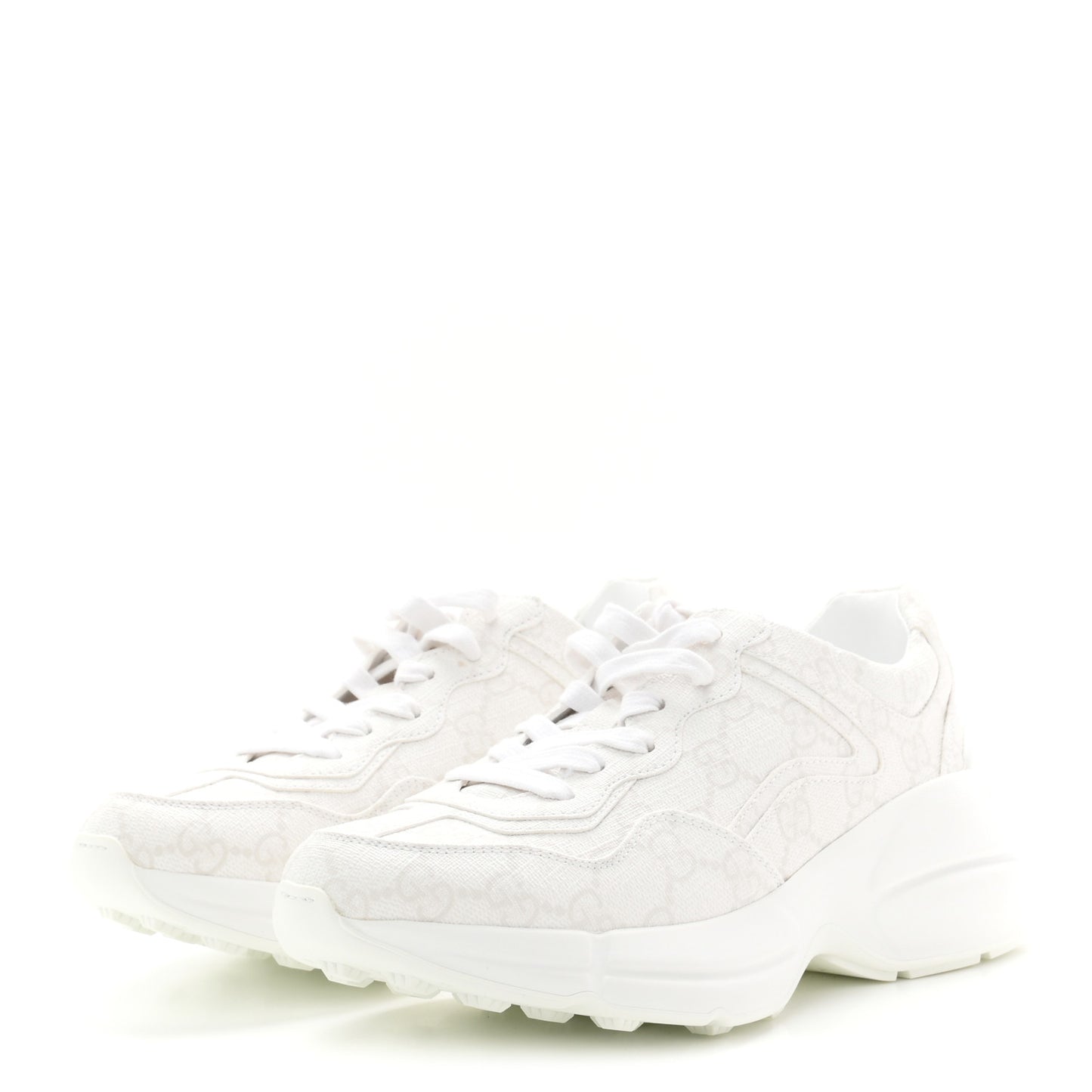 GG Supreme Monogram Womens Rhyton Sneakers 35 White