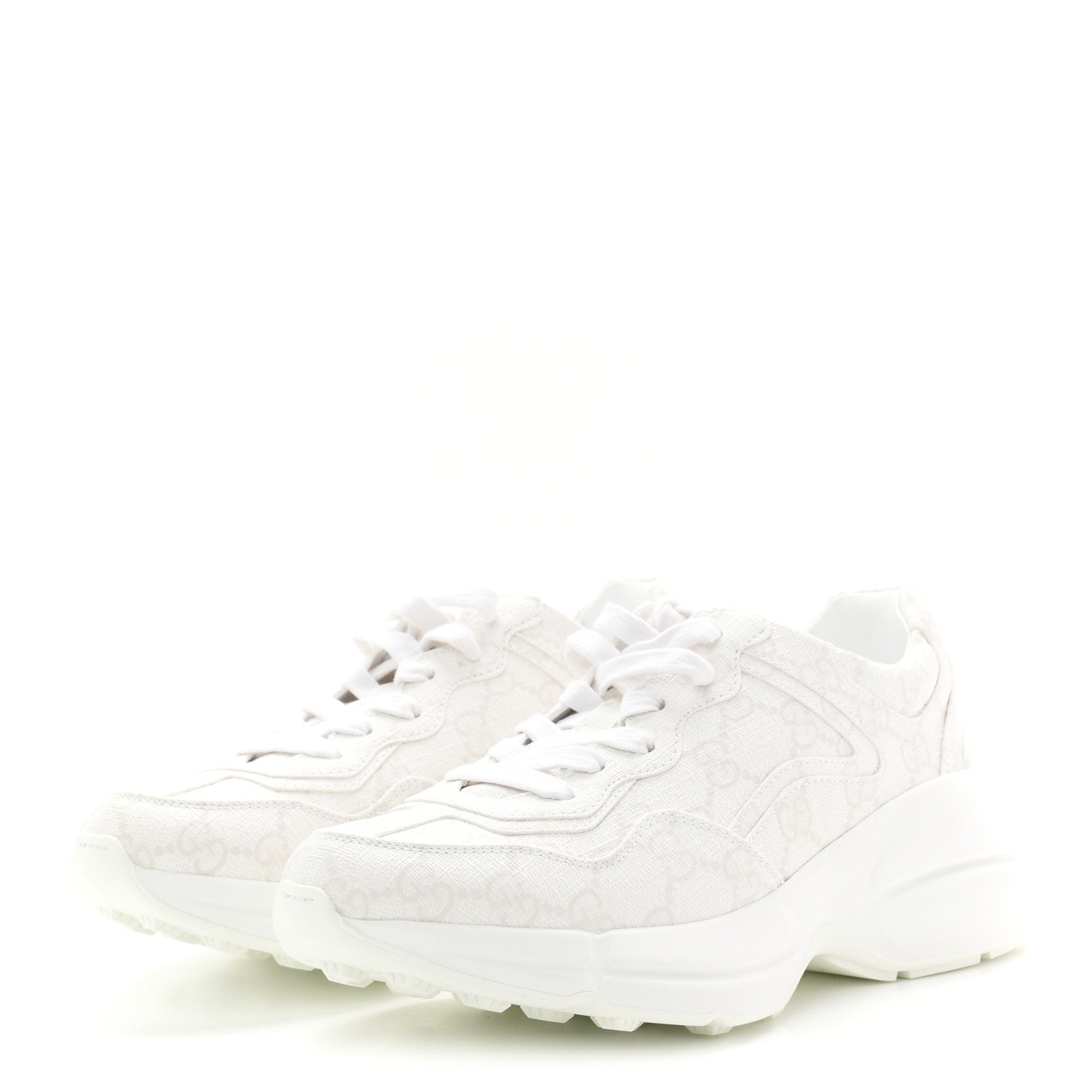Gucci GG Supreme Monogram Womens Rhyton Sneakers 35 White 4 of 11