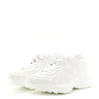 Gucci GG Supreme Monogram Womens Rhyton Sneakers 35 White 4 of 11