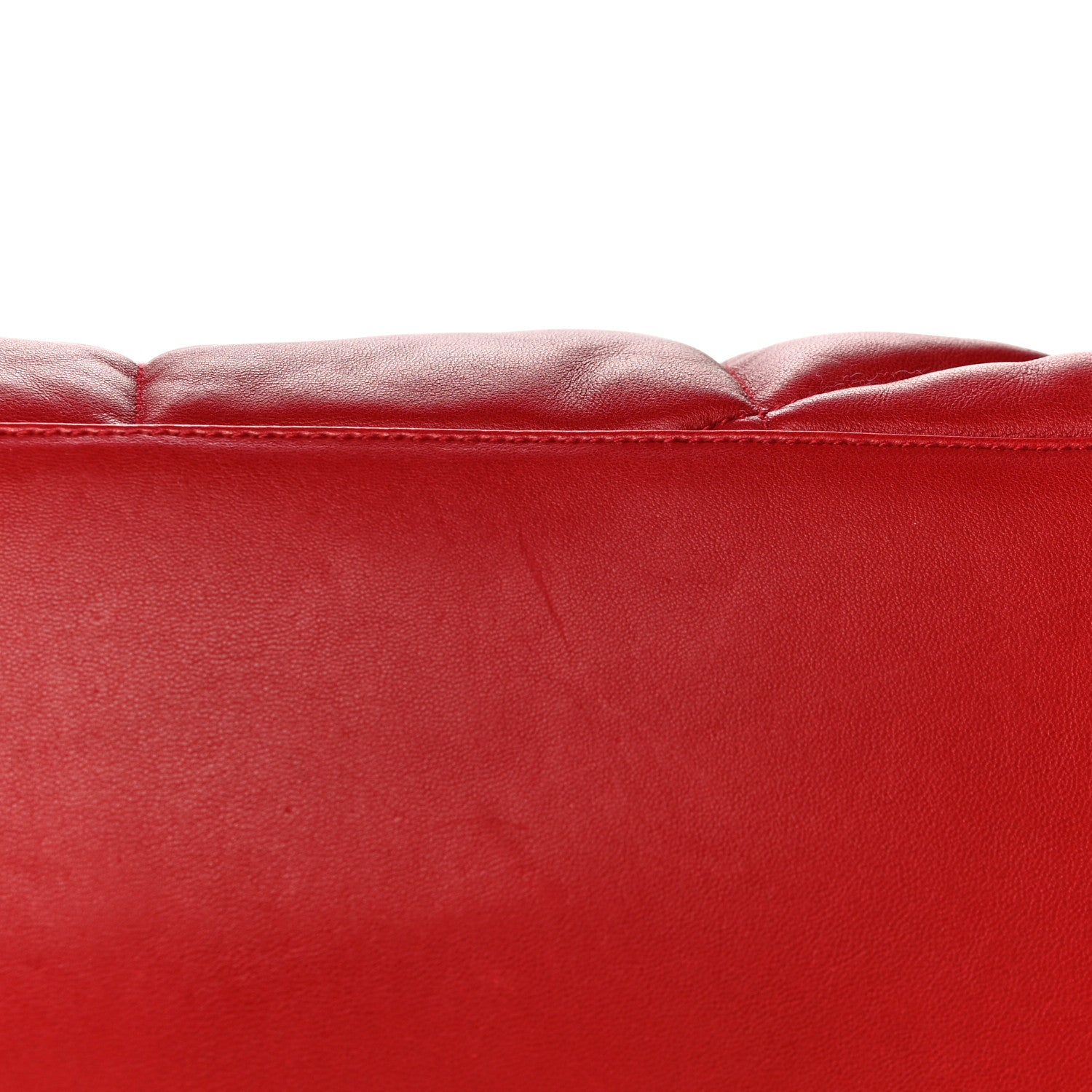 Saint Laurent Lambskin Quilted Medium Loulou Puffer Monogram Chain Satchel Red 12 of 14