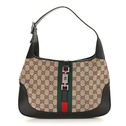 Gucci Monogram Web Jackie O Hobo Dark Brown 1 of 10