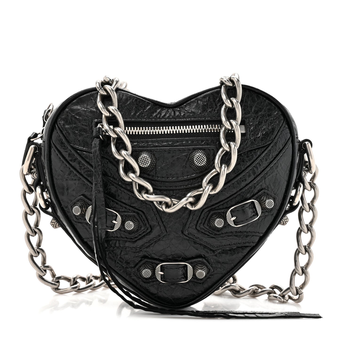 Agneau Arena Mini Le Cagole Heart Bag Black