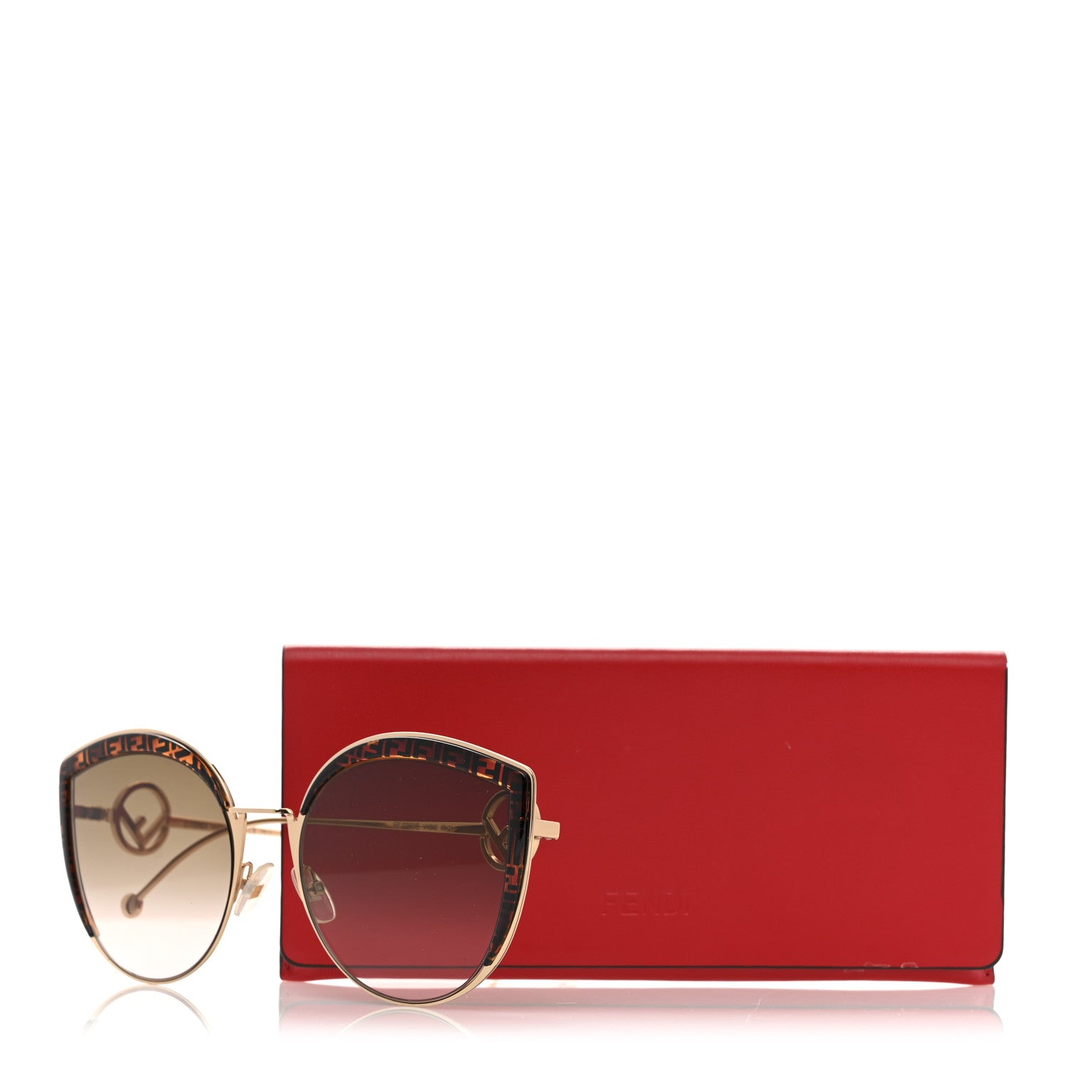 Fendi Metal Acetate F is Fendi FF Cat Eye Sunglasses FF 0290/S Gold 8 of 8
