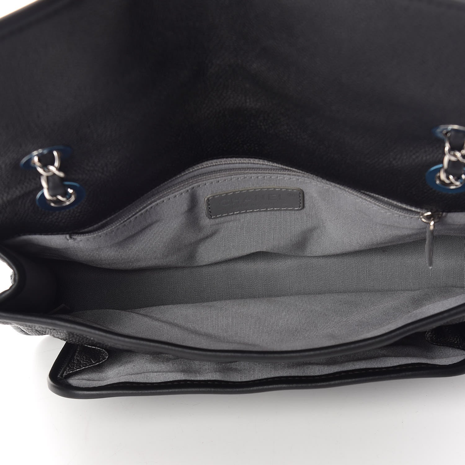 Chanel Caviar Quilted Medium French Riviera Flap Black 8 of 10