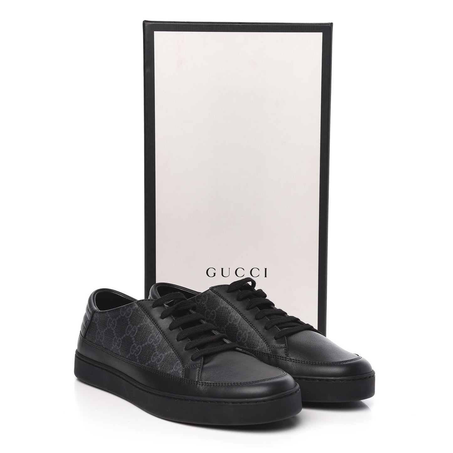 GG Supreme Monogram Mens Sneakers 8 Black
