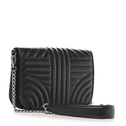 Prada Soft Calfskin Impunture Small Diagramme Crossbody Bag Black 3 of 10