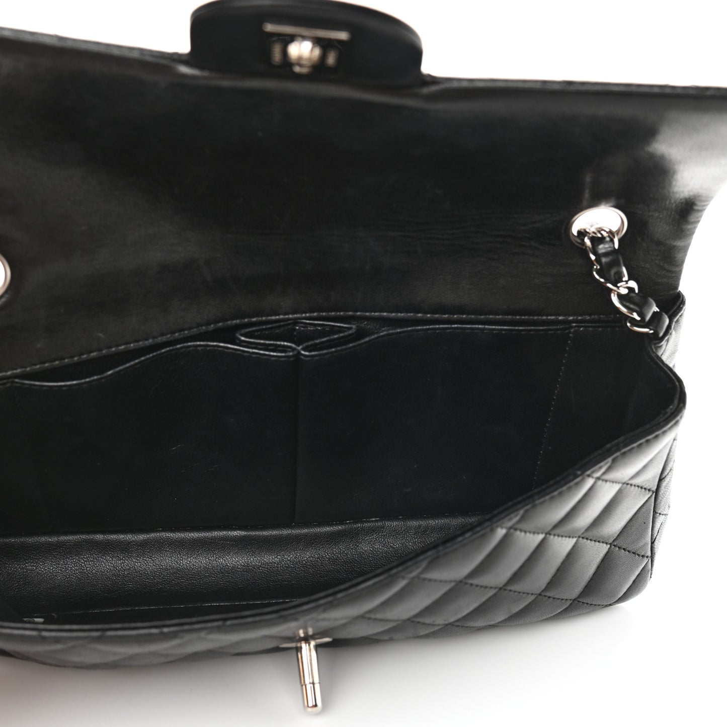 Lambskin Quilted East West Flap Black