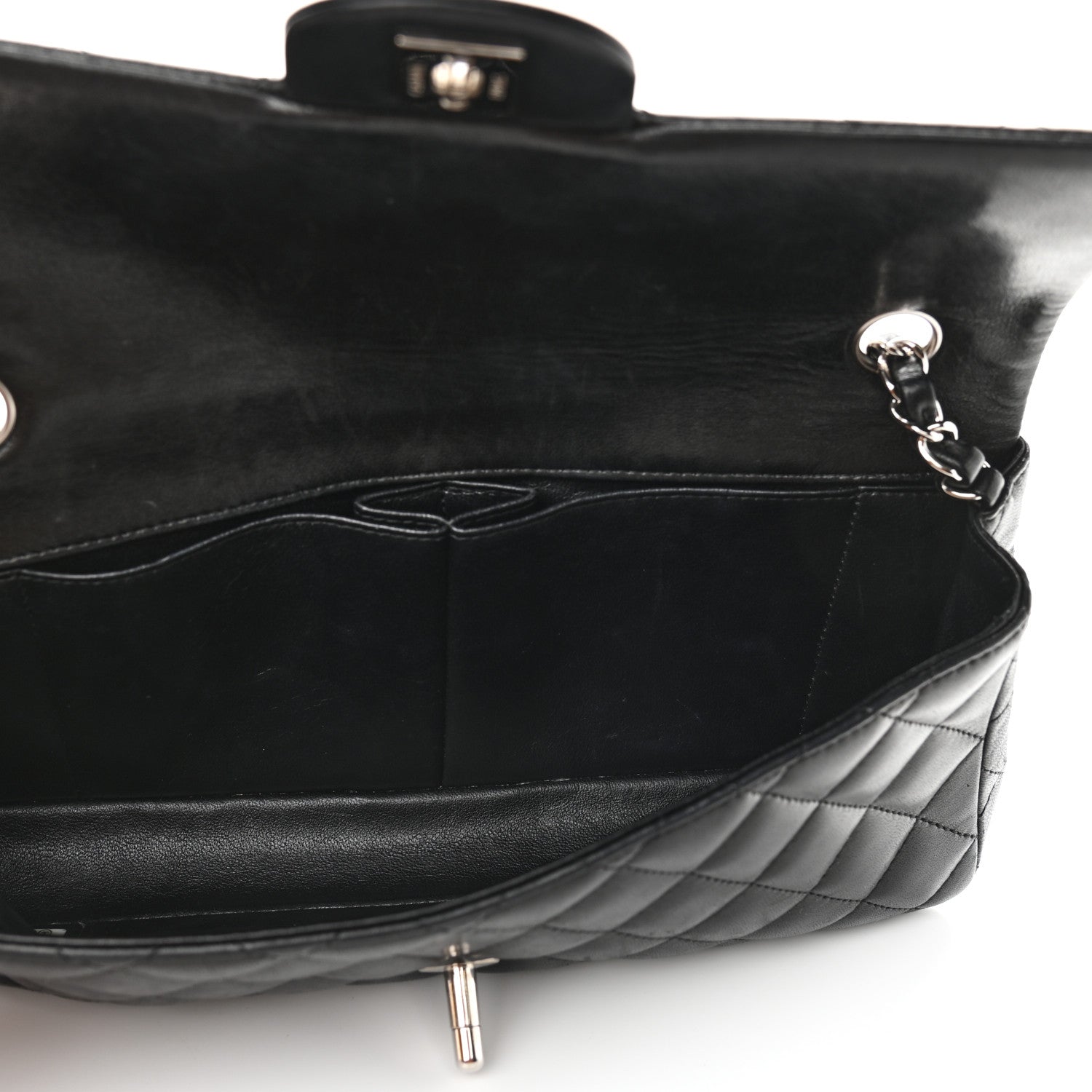 Chanel Lambskin Quilted East West Flap Black 5 of 12