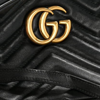 Gucci Calfskin Matelasse Small GG Marmont Chain Shoulder Bag Black 12 of 12