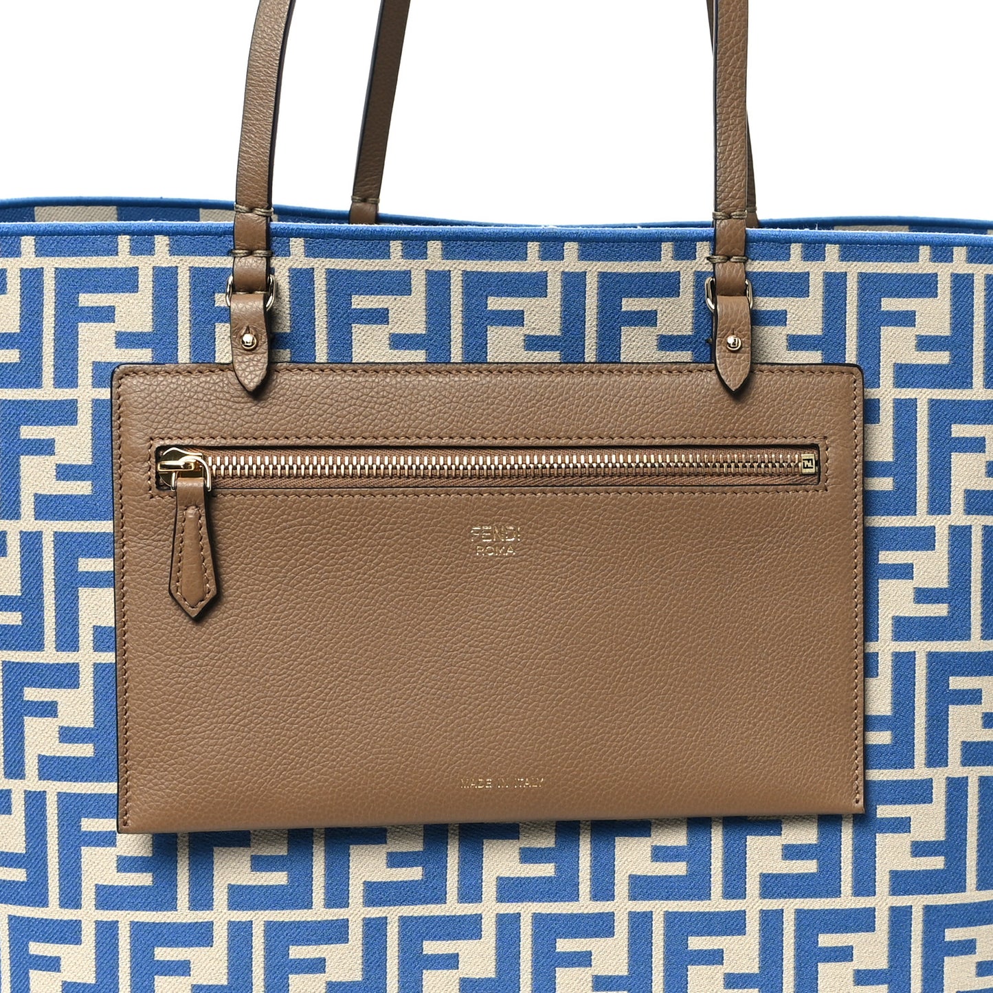 Pequin Vitello Reversible Large Shopping Tote Blue