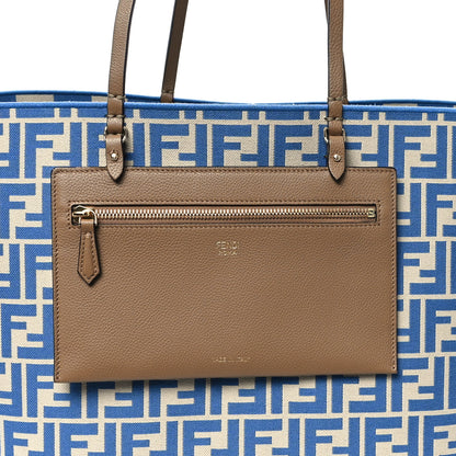 Fendi Pequin Vitello Reversible Large Shopping Tote Blue 13 of 17