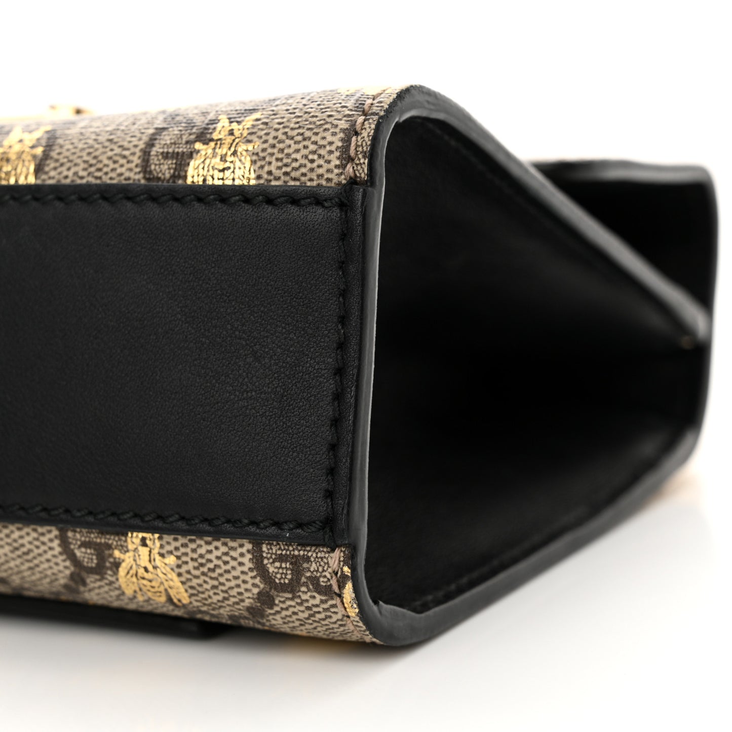 GG Supreme Monogram Bees Small Padlock Shoulder Bag Black