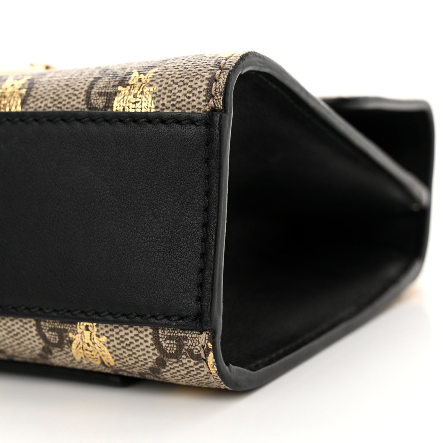 Gucci GG Supreme Monogram Bees Small Padlock Shoulder Bag Black 10 of 13
