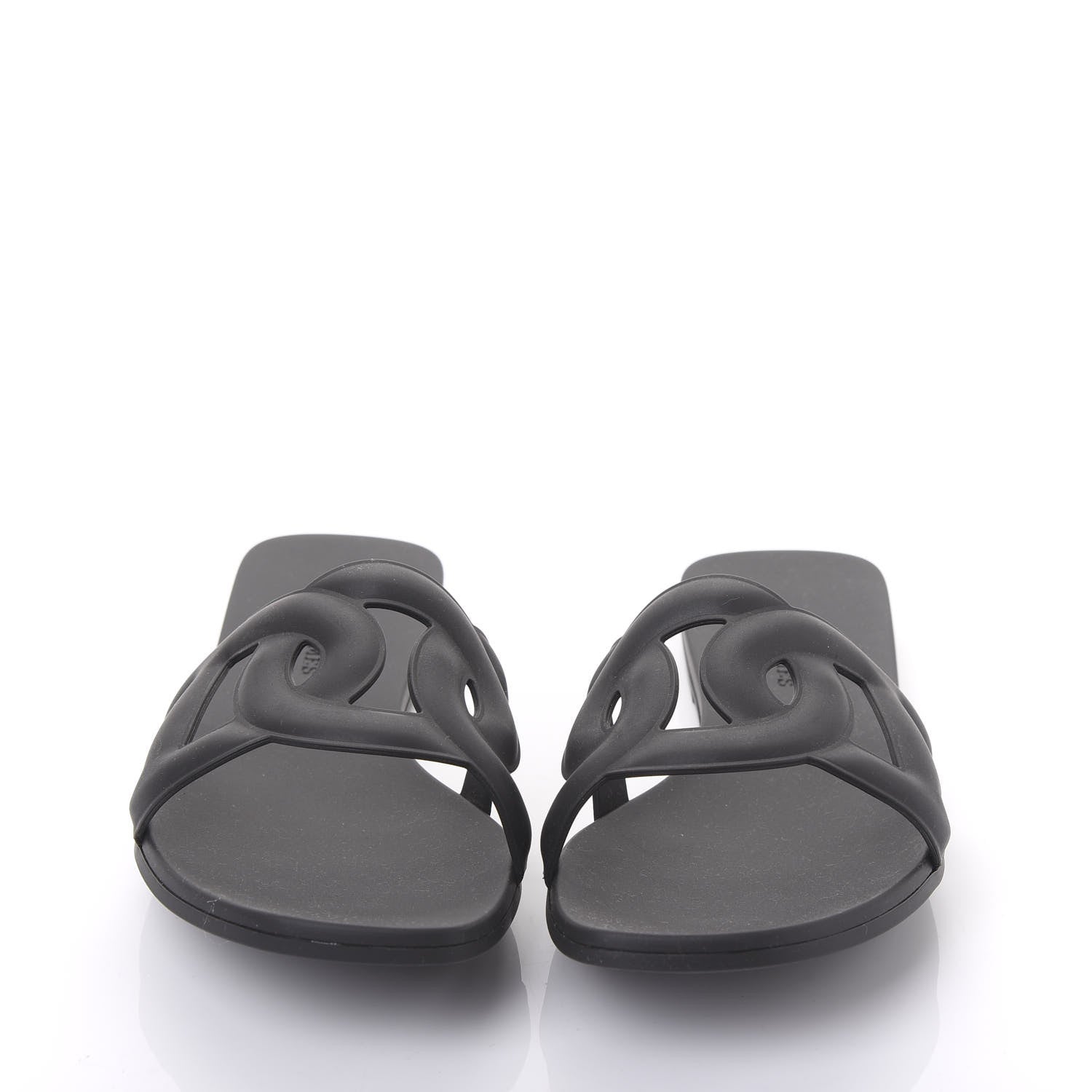 Hermes Rubber Aloha Sandals 38 Black 2 of 8