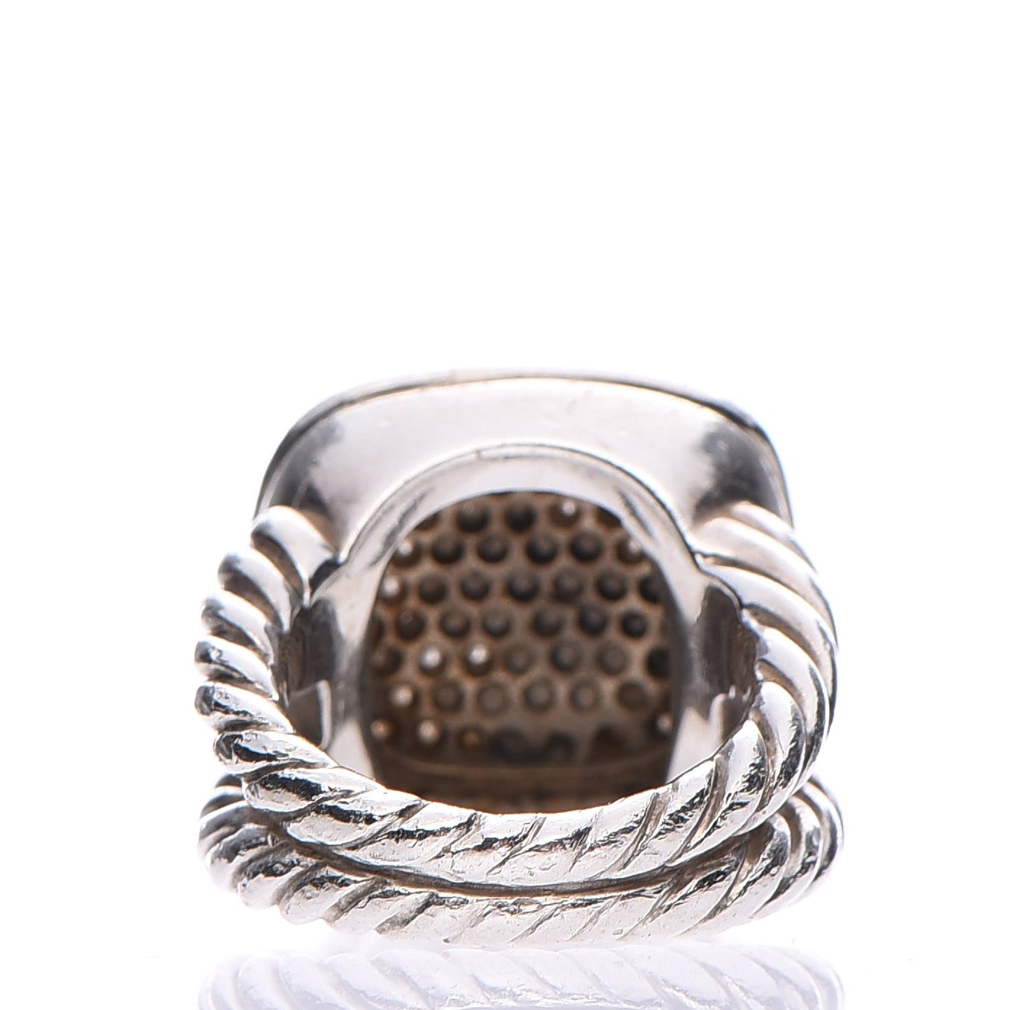 Sterling Silver Diamond 14mm Albion Pave Ring 49 4.75