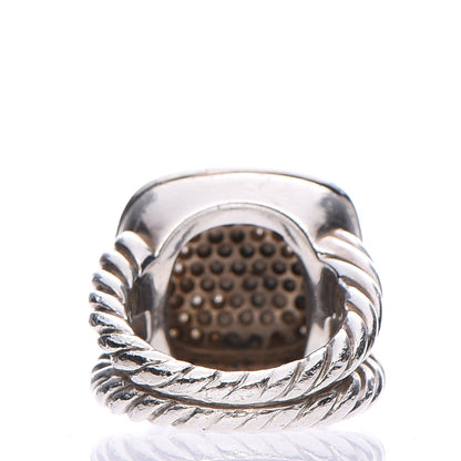 David Yurman Sterling Silver Diamond 14mm Albion Pave Ring 49 4.75 5 of 7