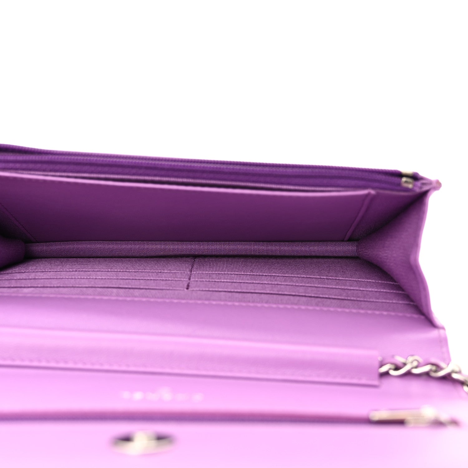 Chanel Lambskin Quilted Wallet On Chain WOC Purple 5 of 12
