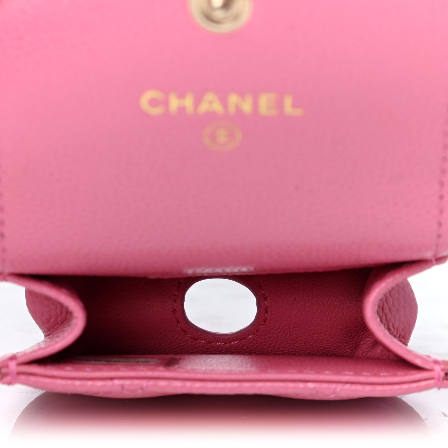 Chanel Caviar Quilted Crystal CC Airpods Pro Case Pink 3 of 6