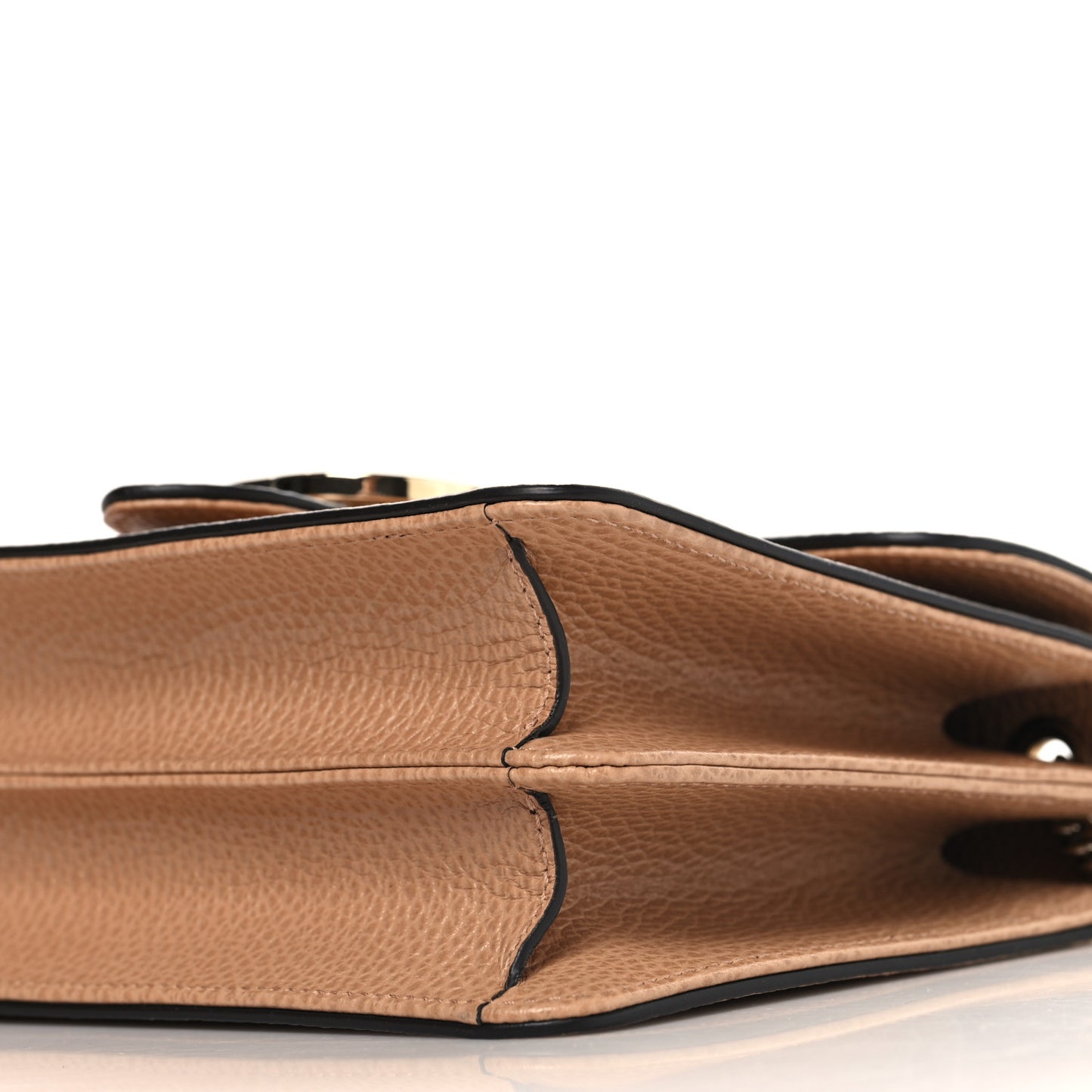Dollar Calfskin Small Interlocking G Shoulder Bag Camelia