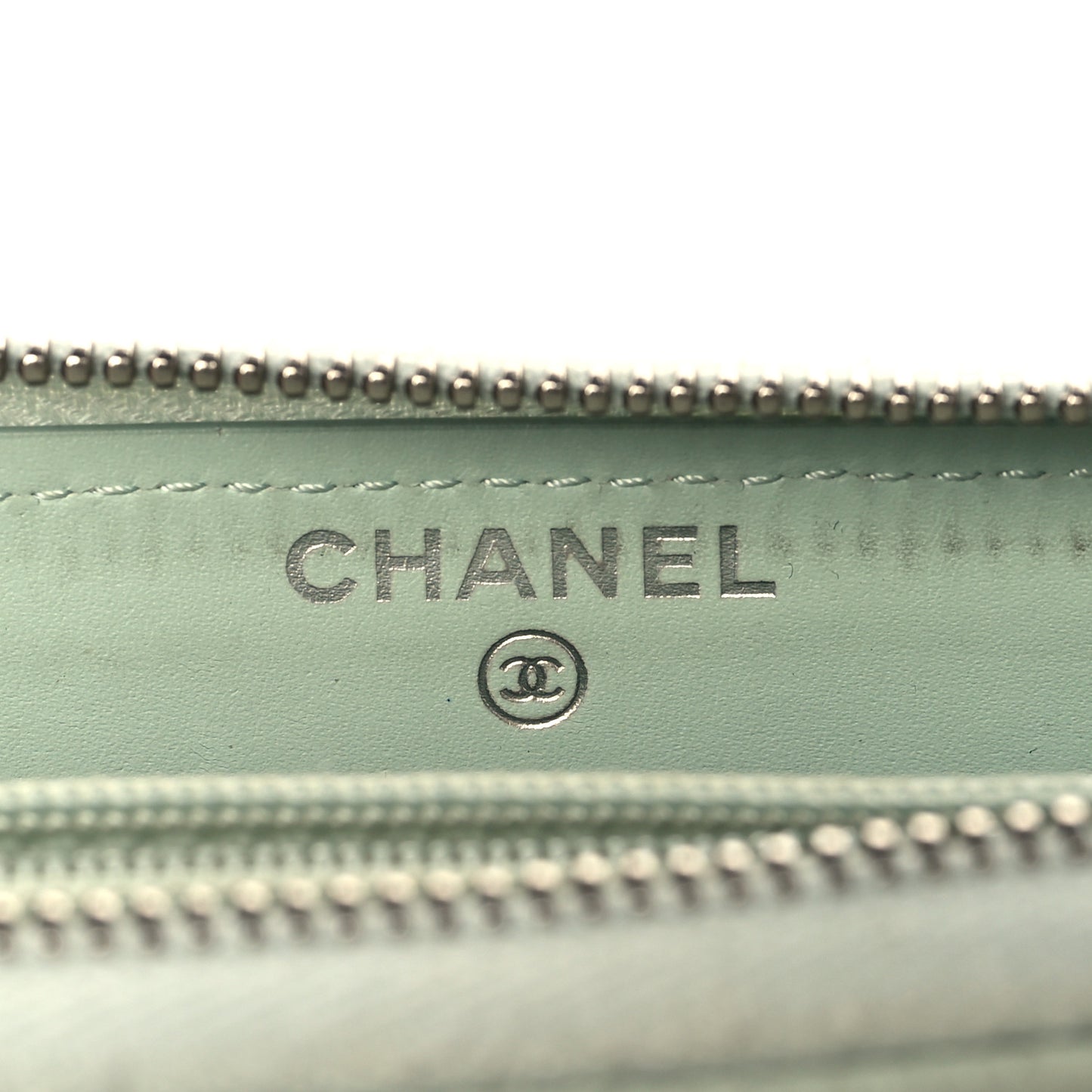 Caviar Quilted Small Zip Around Wallet Light Green