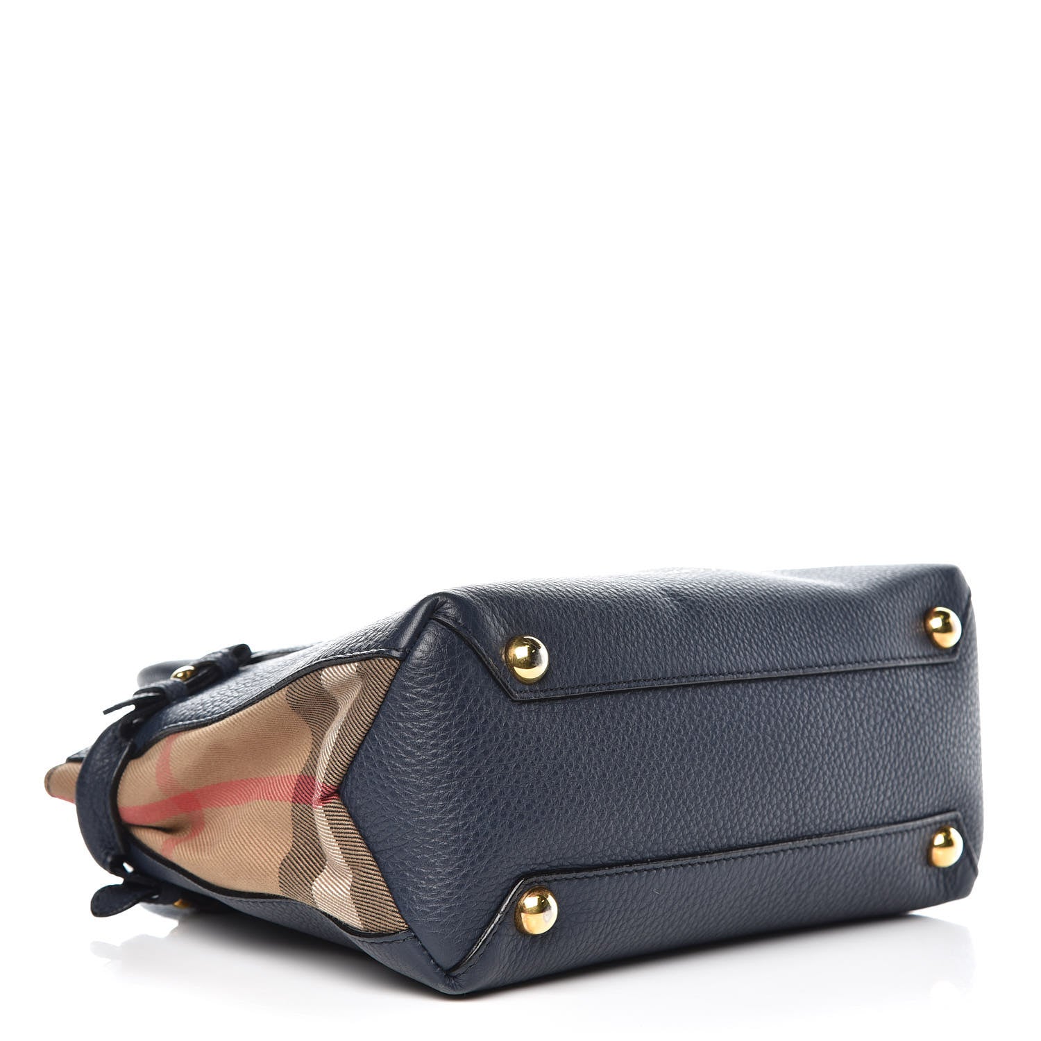 Burberry Grainy Calfskin House Check Small Banner Tote Midnight Blue 4 of 15