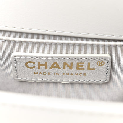 Chanel Lambskin Quilted Small Chain Around Boy Flap Grey 6 of 10