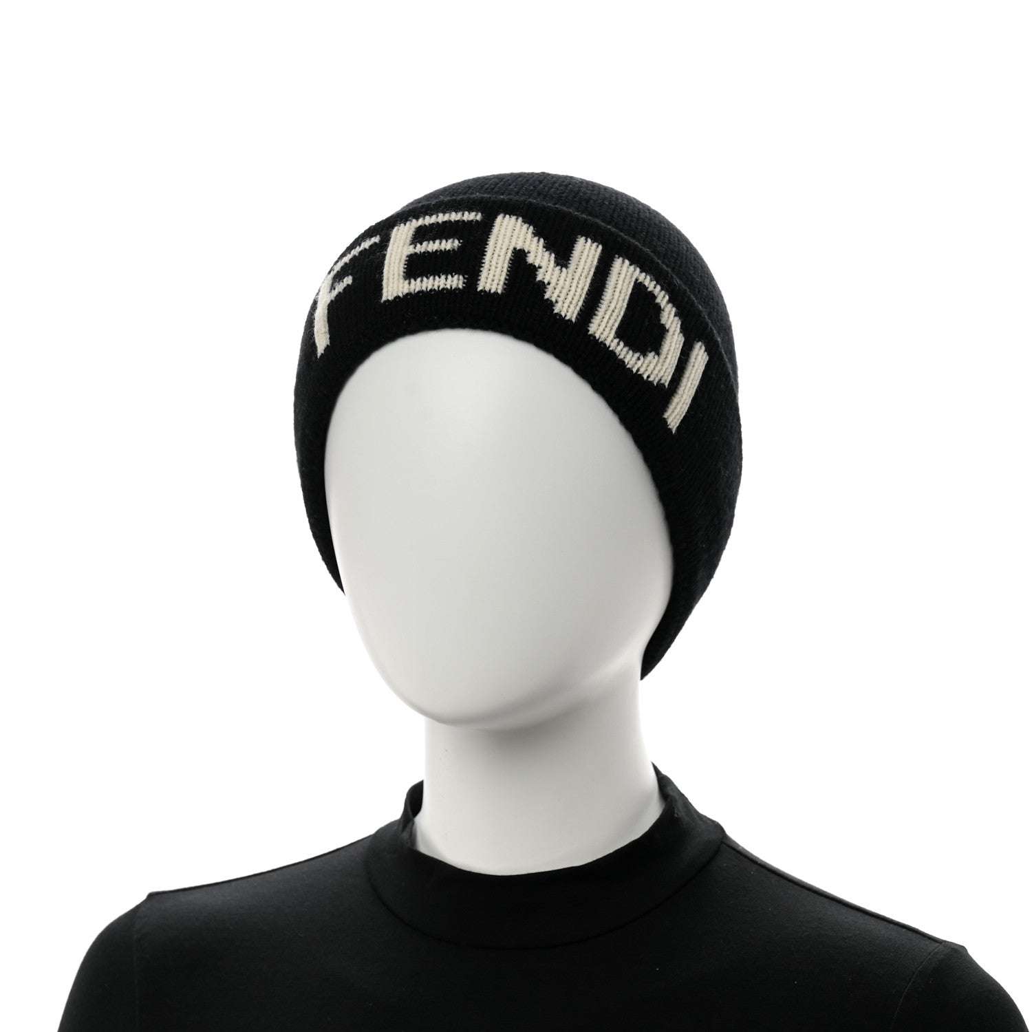 Fendi Wool Logo Beanie Black 2 of 5
