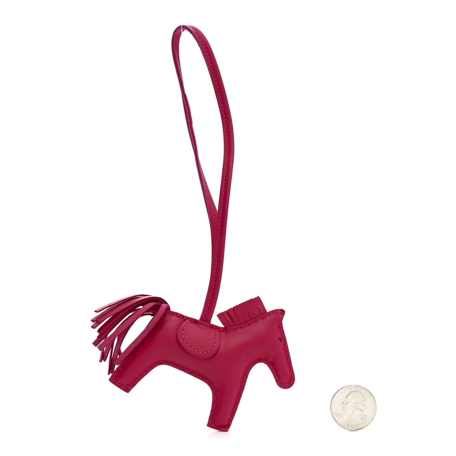 Hermes Milo Lambskin Grigri Rodeo Horse Bag Charm PM Rose Mexico 2 of 4