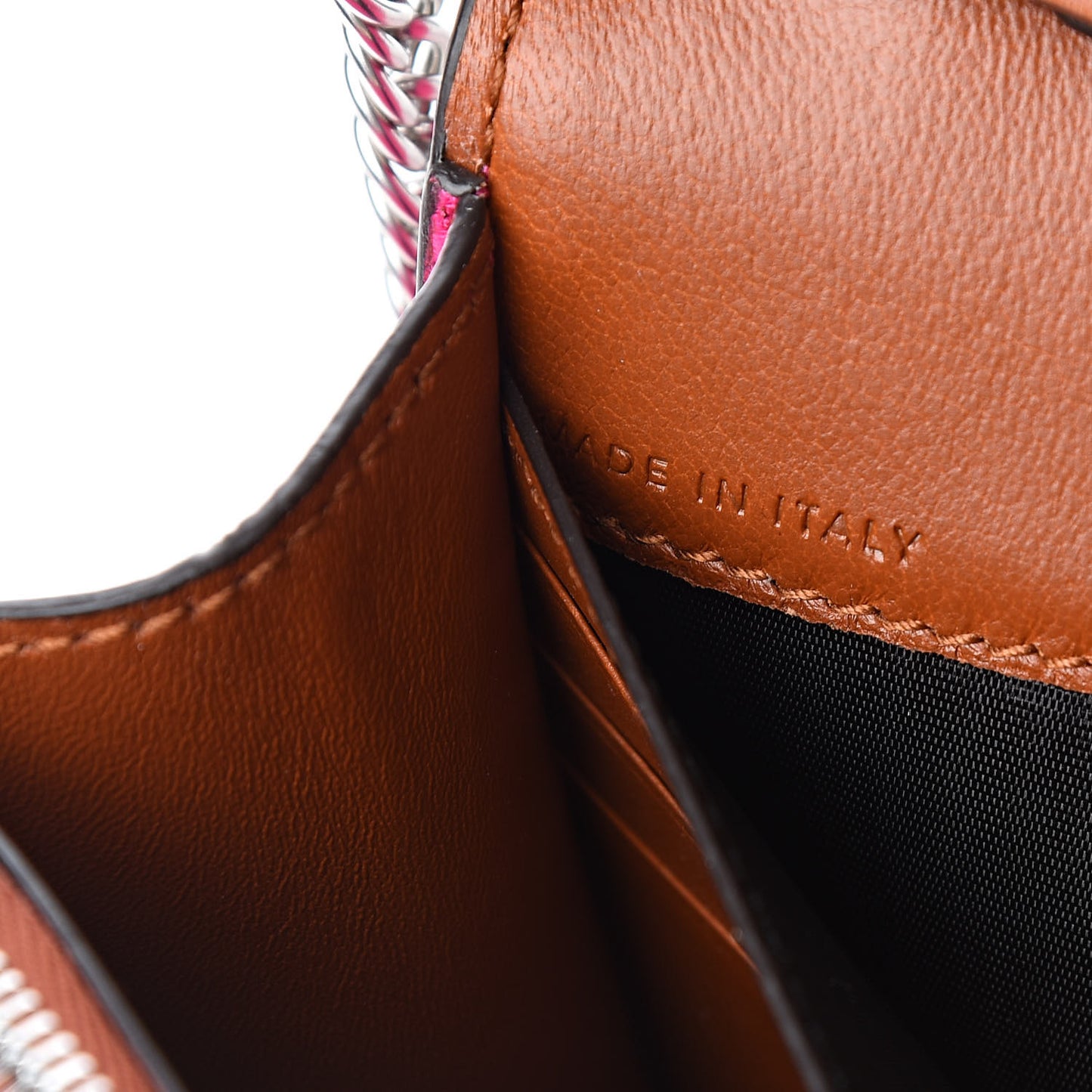 Lambskin Emblem Chain Wallet Cyclamen
