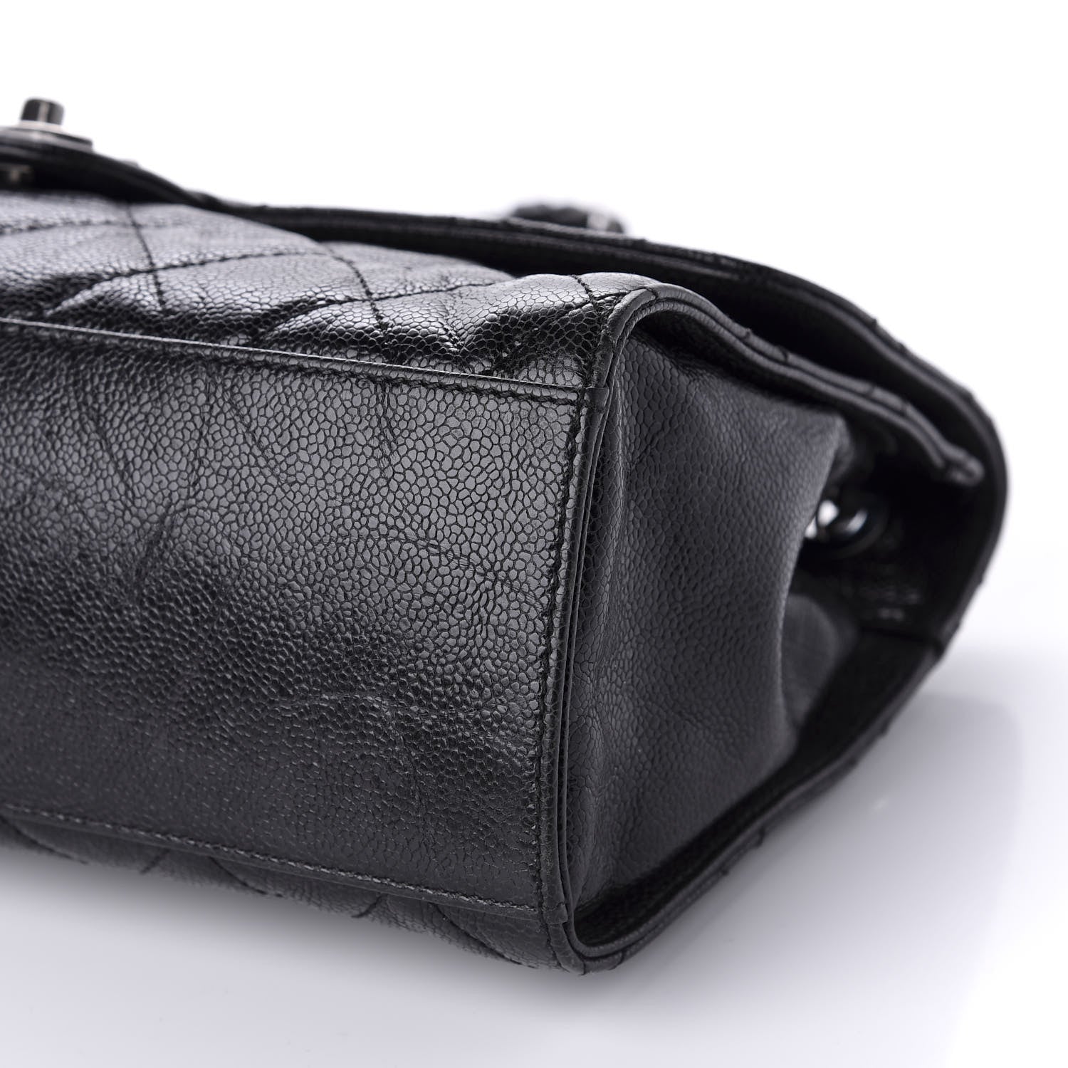 Chanel Crumpled Grained Calfskin Jumbo CC Crave Flap Black 7 of 10