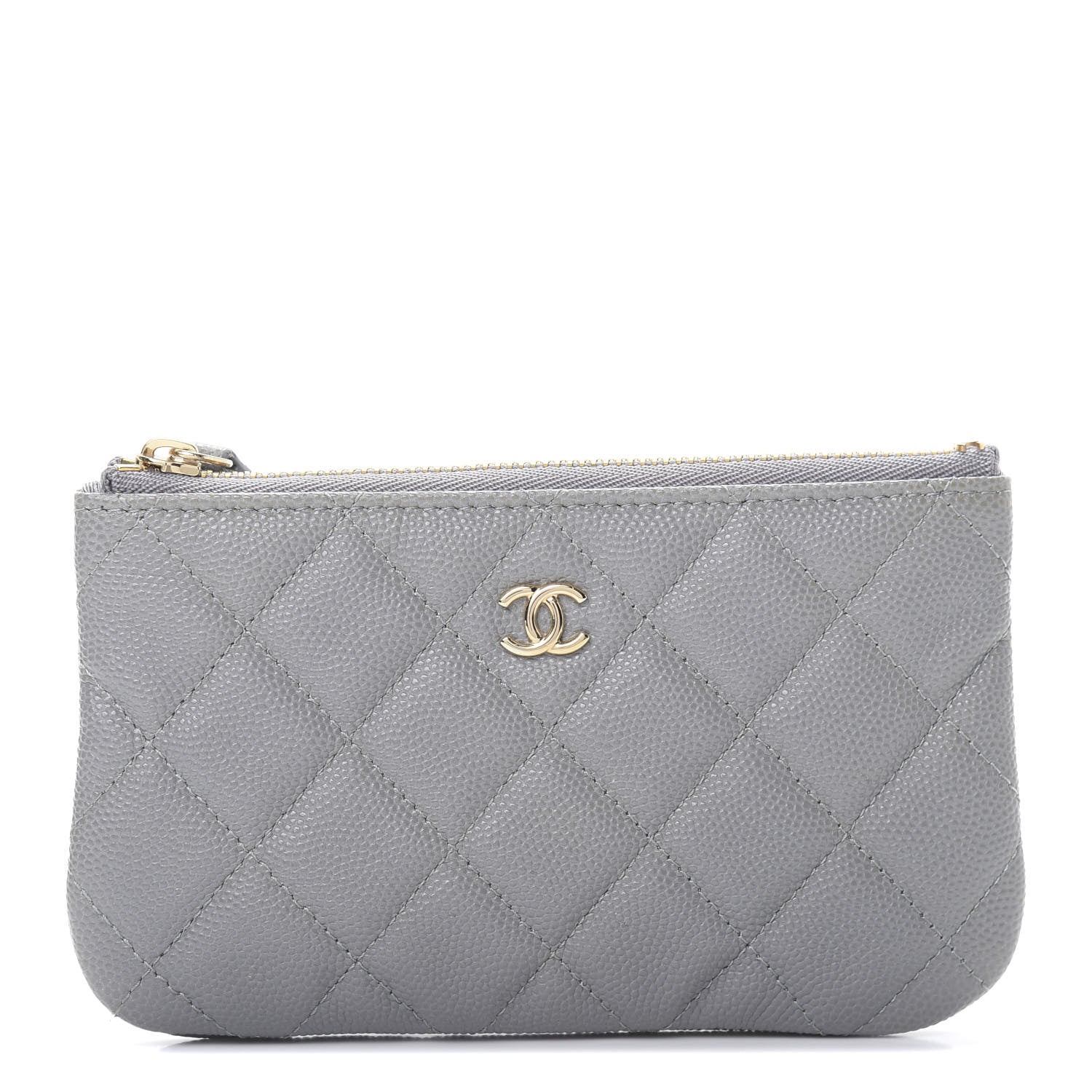 Chanel Caviar Quilted Small Cosmetic Case Grey 1 of 8
