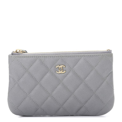 Chanel Caviar Quilted Small Cosmetic Case Grey 1 of 8