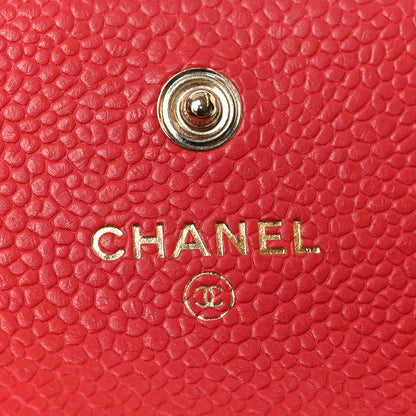 Chanel Caviar Quilted Boy Flap Card Holder Wallet Red 6 of 8