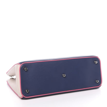 Christian Dior Smooth Calfskin Medium Tri-Color Diorissimo Bag Navy Pink 5 of 11