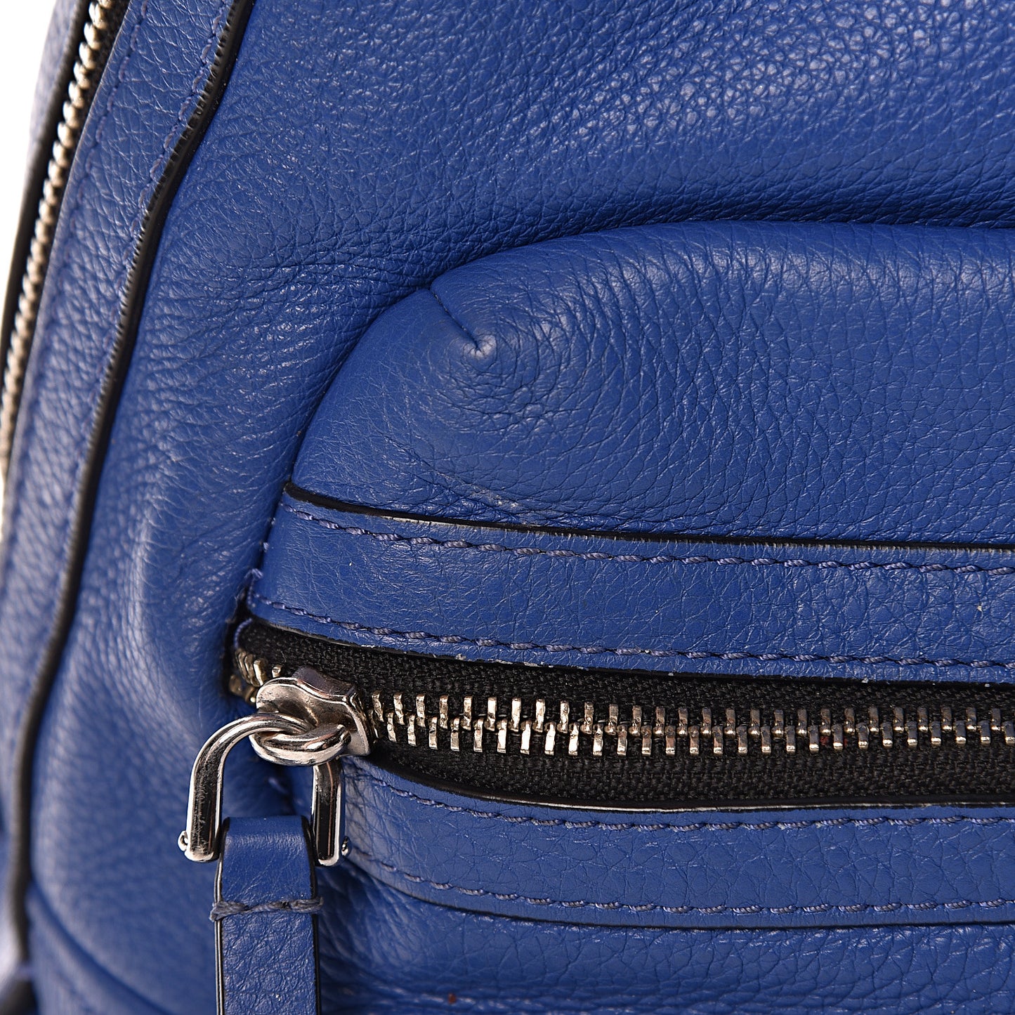 Pebbled Calfskin Biker Backpack Blue