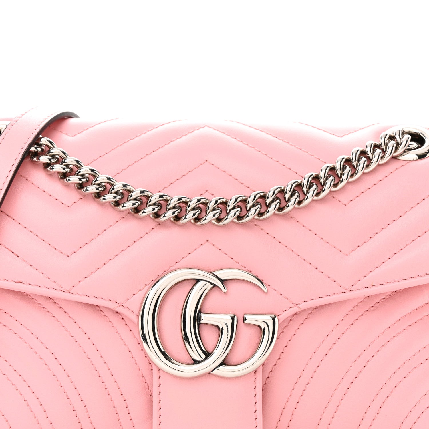Gucci Calfskin Matelasse Small GG Marmont Shoulder Bag Wild Rose 8 of 12