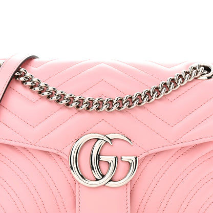 Gucci Calfskin Matelasse Small GG Marmont Shoulder Bag Wild Rose 8 of 12