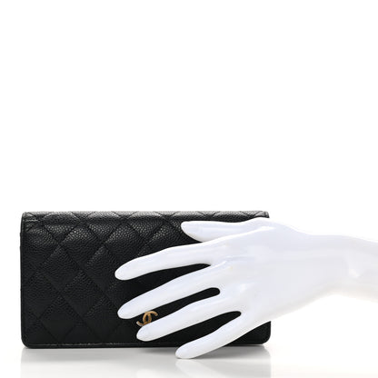 Chanel Caviar Quilted Yen Wallet Black 2 of 10